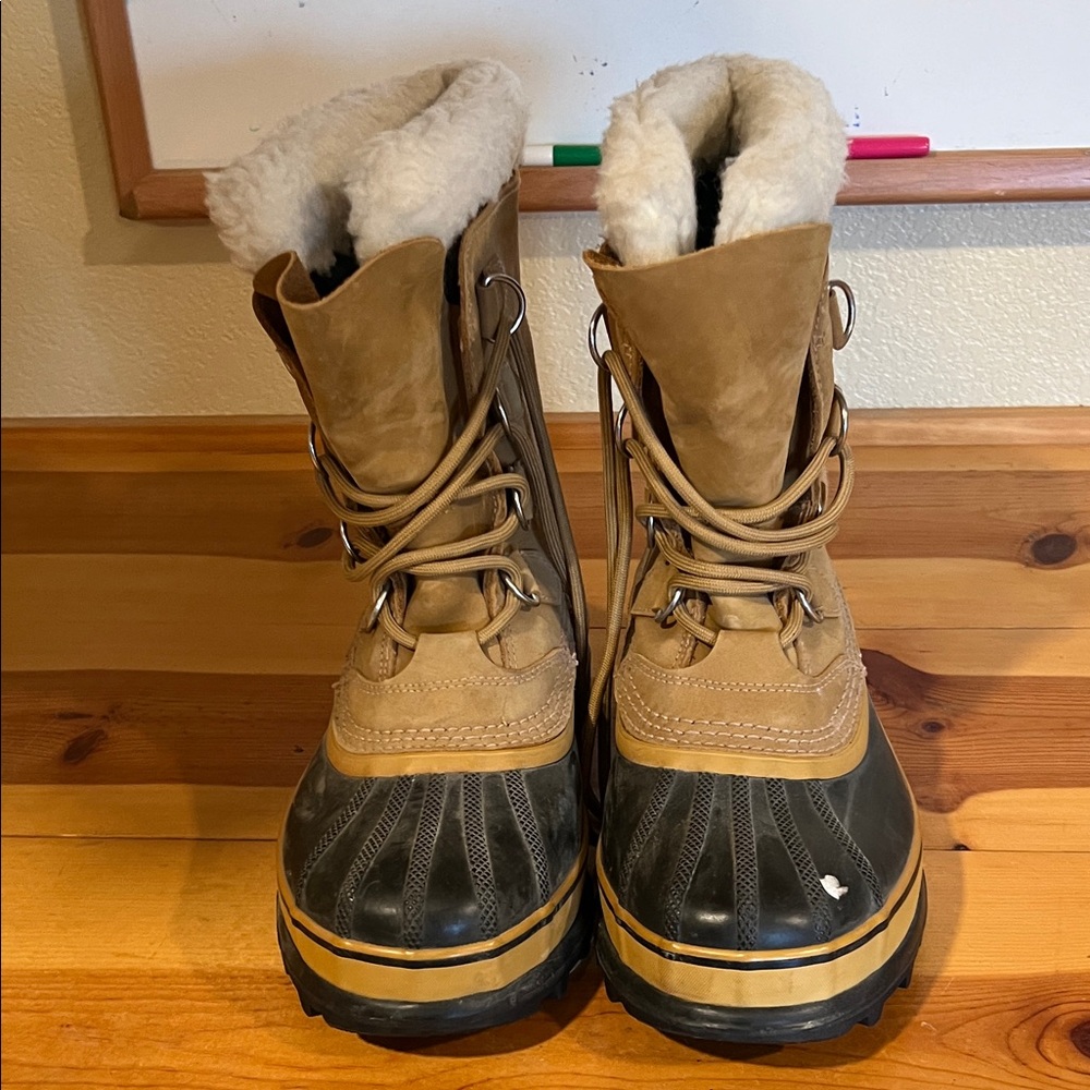 Sorel Tan and Black Winter Boots